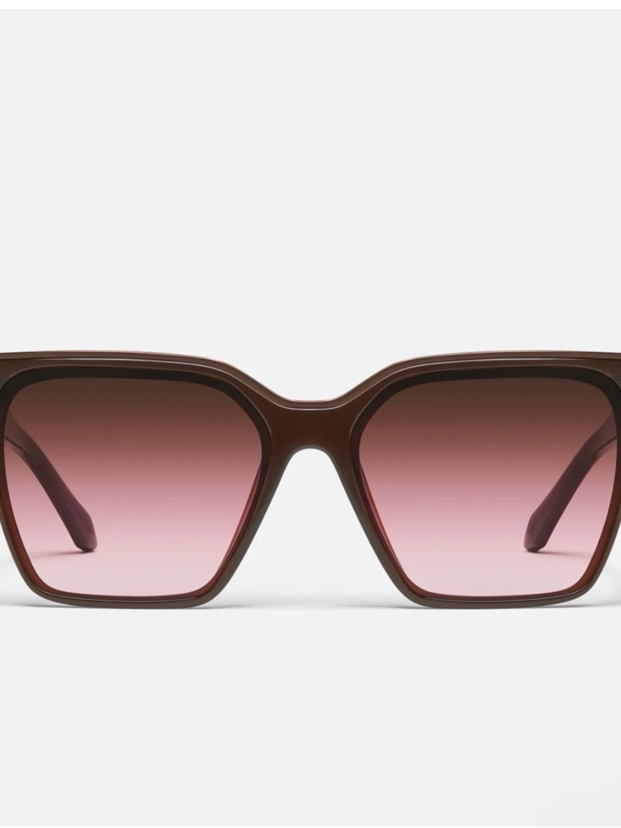 Quay Australia Brown Frame With Pink Gradient Lenses Oversized Sunglasses